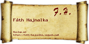 Fáth Hajnalka névjegykártya